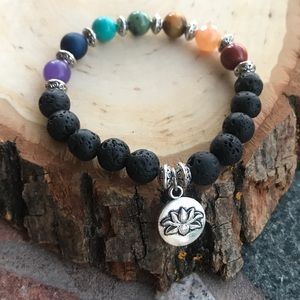 7 chakra reiki lotus flower oil diffuser bracelet